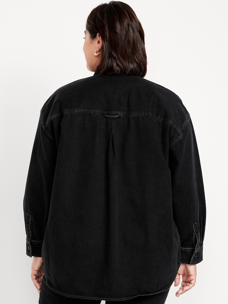 Denim Button-Down Boyfriend Shirt