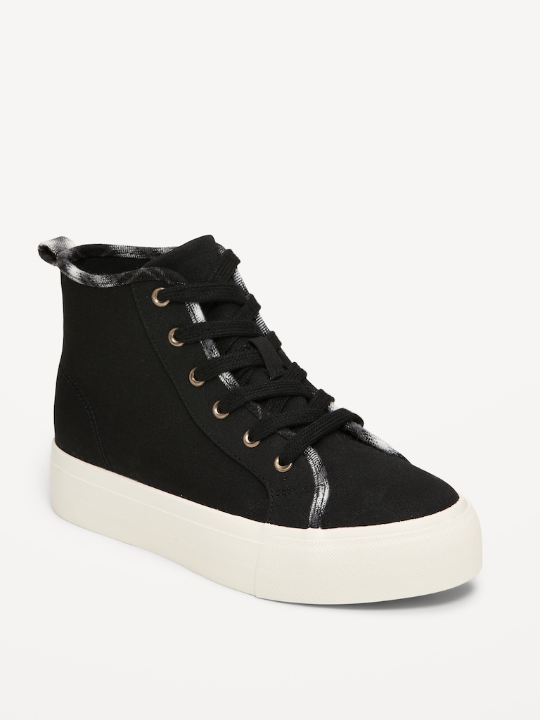 High-Top Platform Canvas Sneakers for Girls