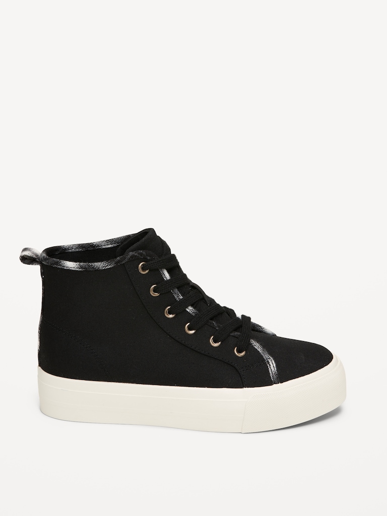 High-Top Platform Canvas Sneakers for Girls