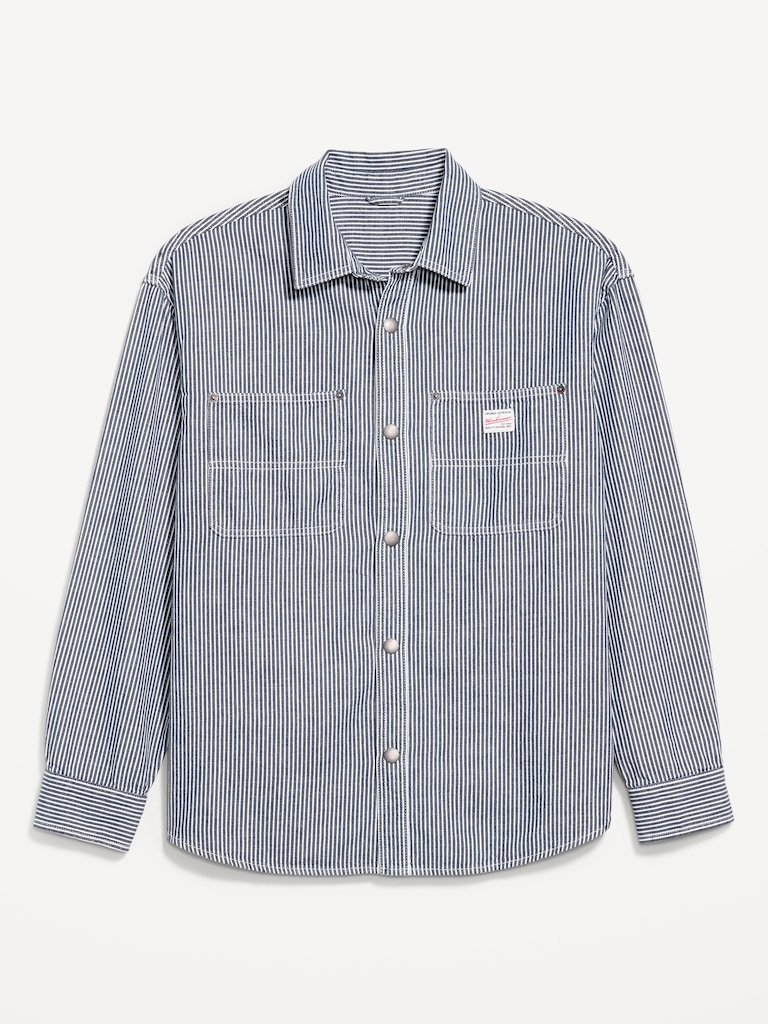 Oversized Striped Workwear Shacket