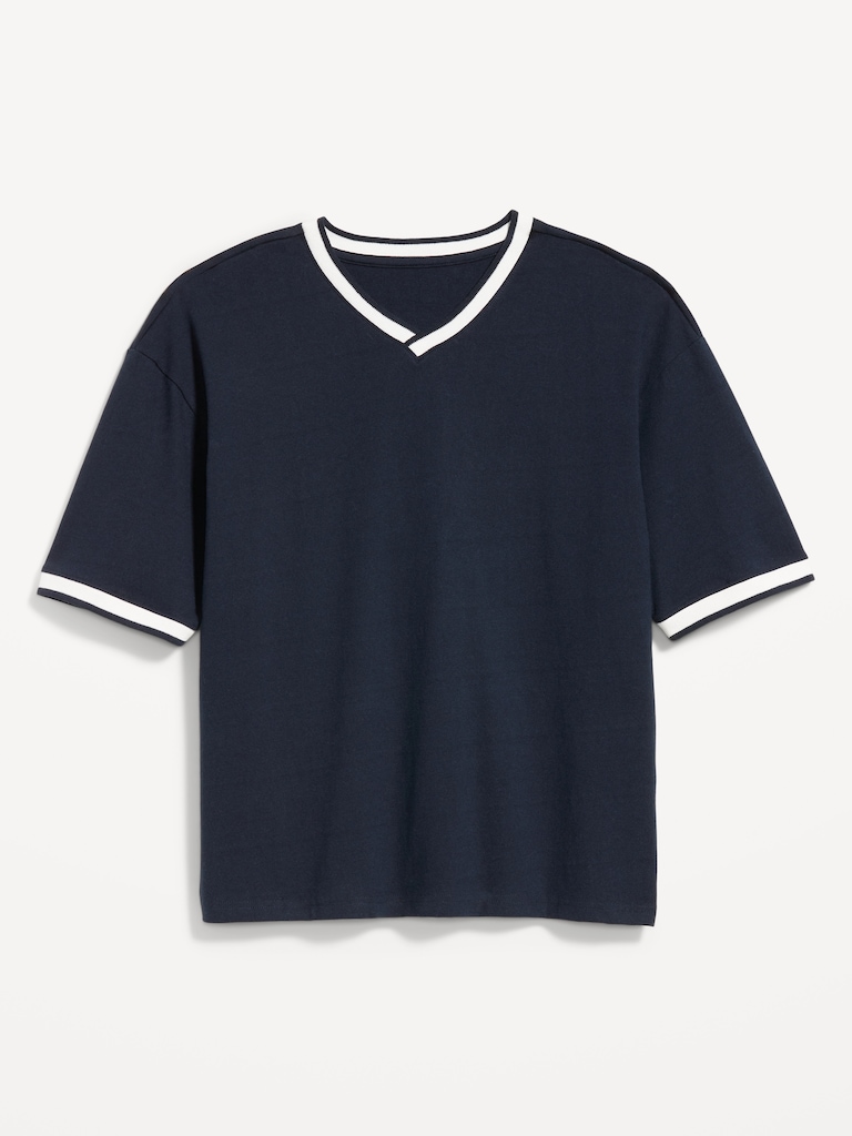 Heavyweight Cropped V-Neck T-Shirt