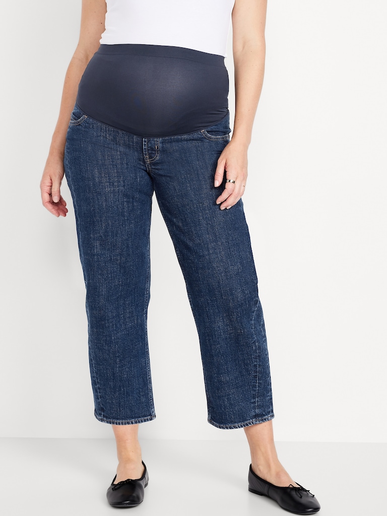 Maternity Full-Panel Barrel Ankle Jeans