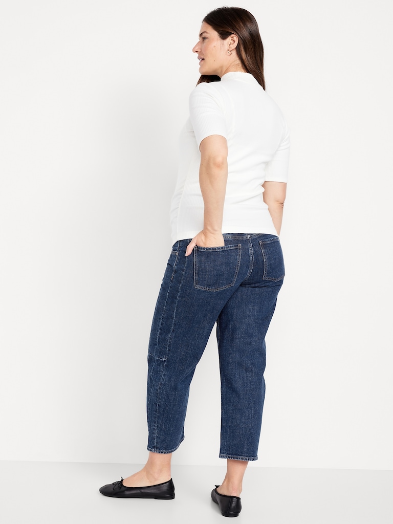 Maternity Full-Panel Barrel Ankle Jeans