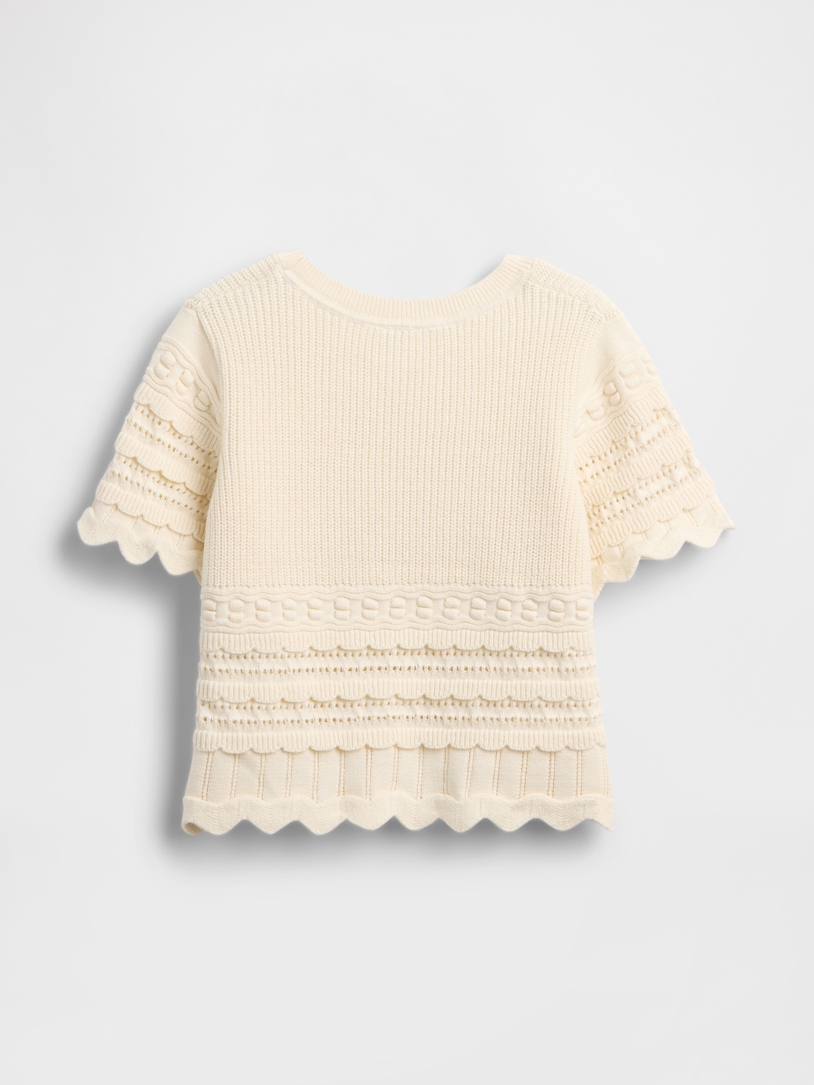 Baby & Toddler Scalloped Mixed-Stitch Sweater
