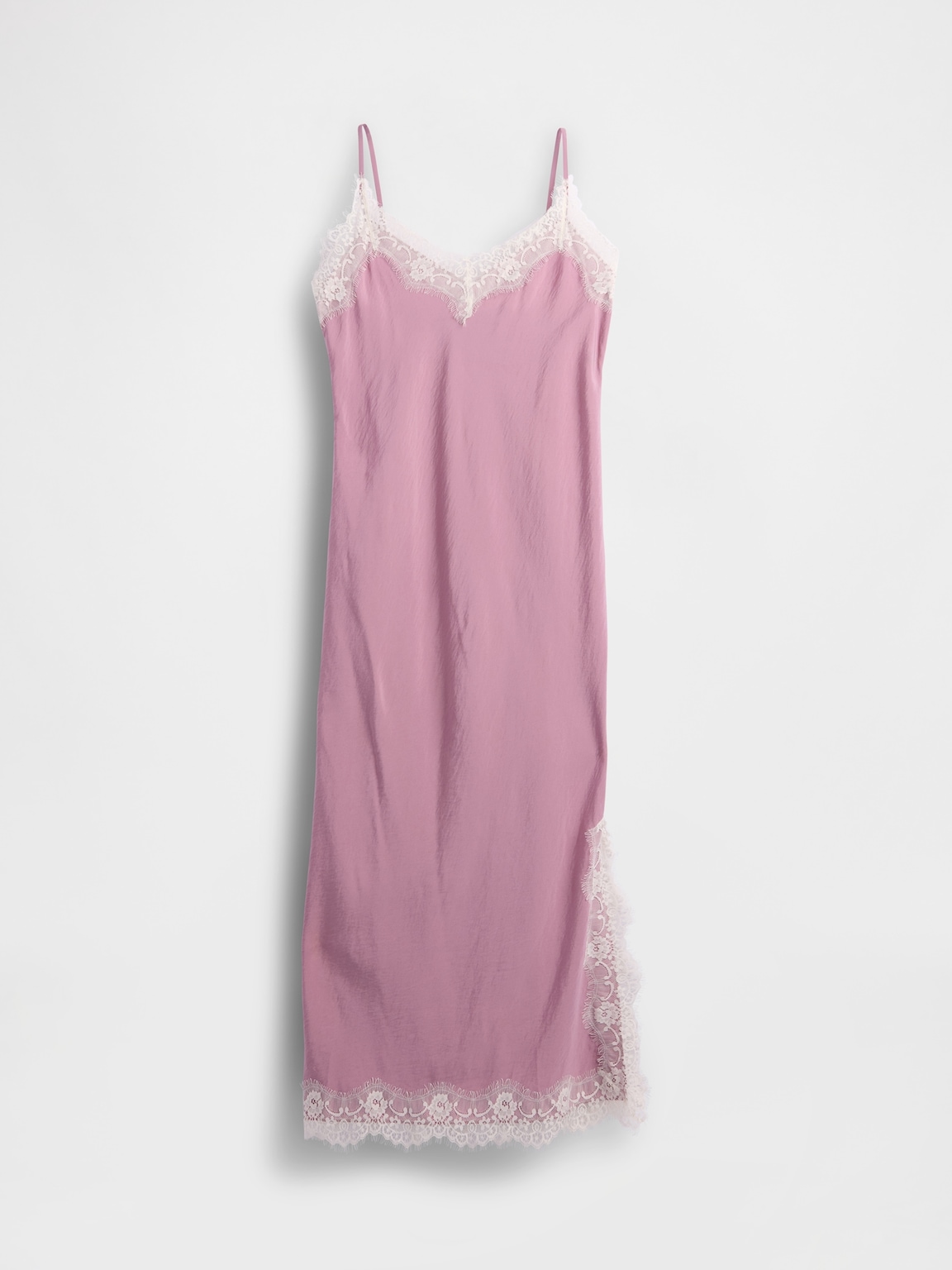 Lace-Trim Maxi Slip Dress
