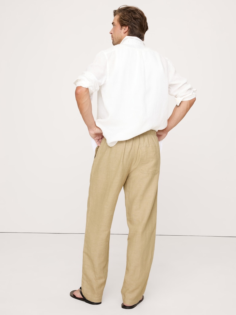 Linen-Cotton Pull-On Pant