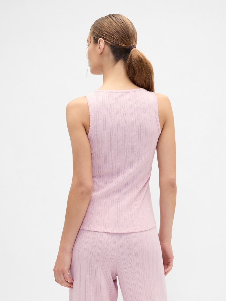 Pointelle Scoopneck PJ Tank Top