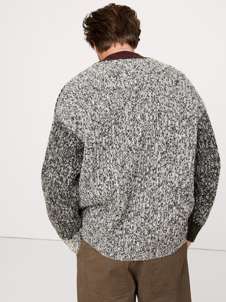 Colorblock Italian Merino-Blend Cardigan