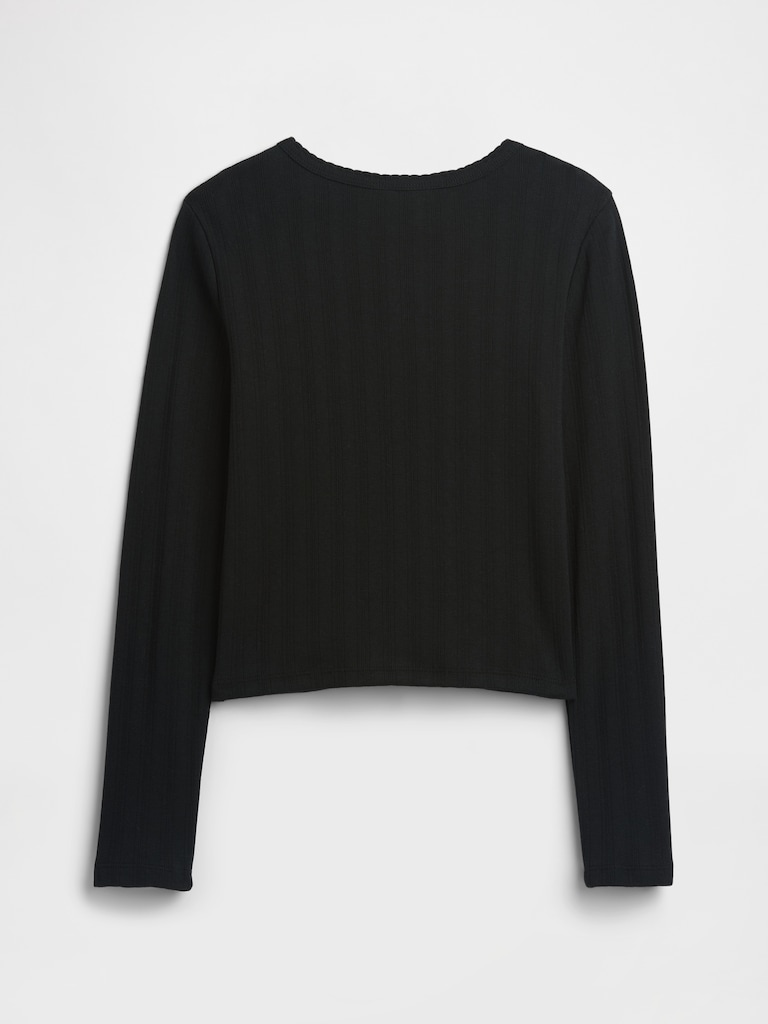 Kids Ribbed Pointelle T-Shirt