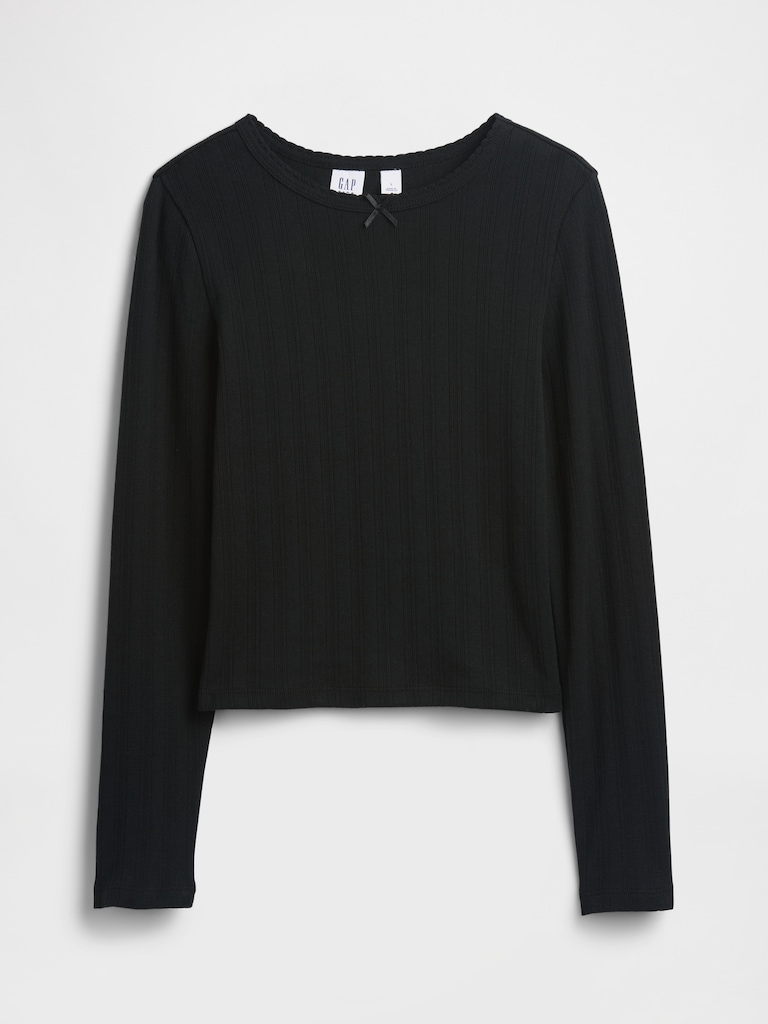 Kids Ribbed Pointelle T-Shirt