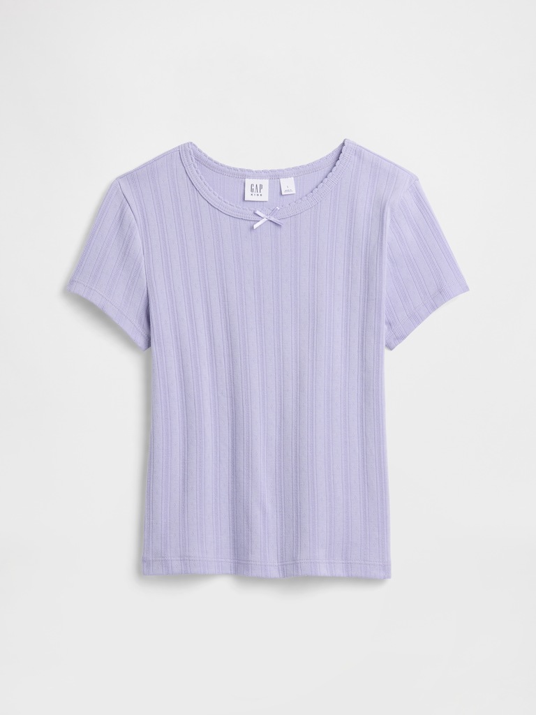 Kids Ribbed Pointelle T-Shirt
