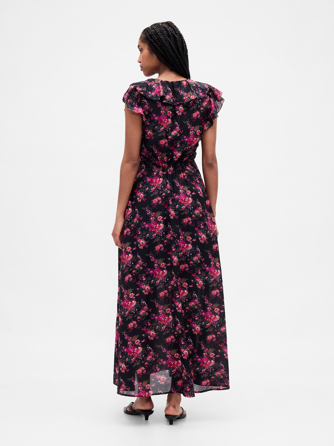 Ruffle V-Neck Maxi Dress