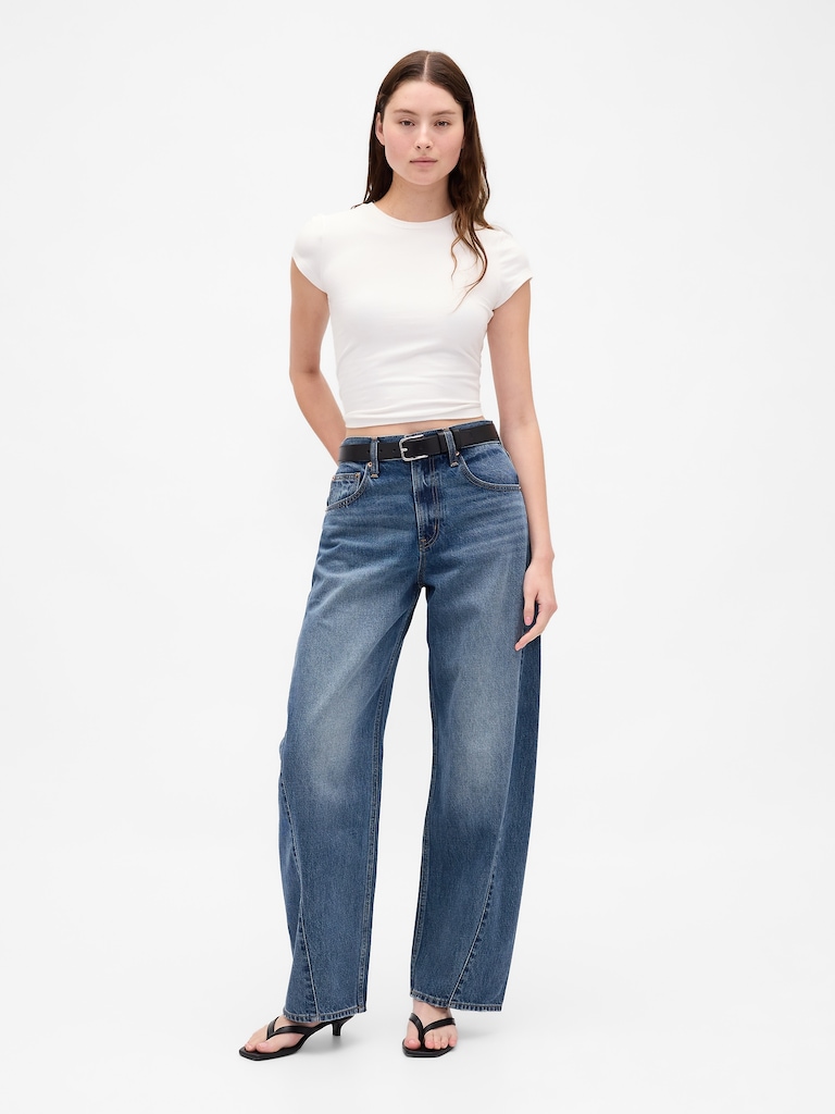 High Rise Baggy Barrel Jeans