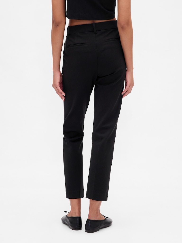 High Rise Double Knit Slim Crop Pants