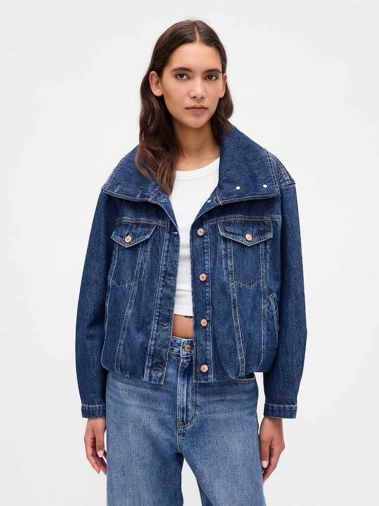 Denim Oversized Bubble Jacket