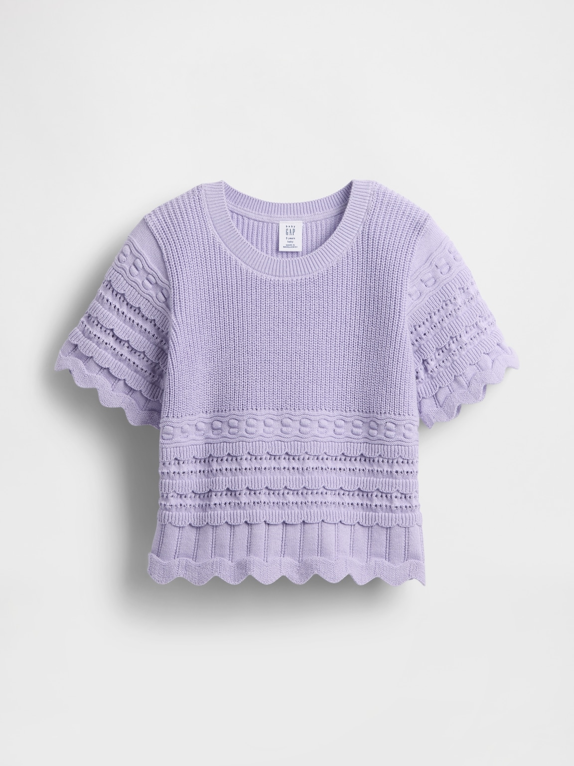 Baby & Toddler Scalloped Mixed-Stitch Sweater