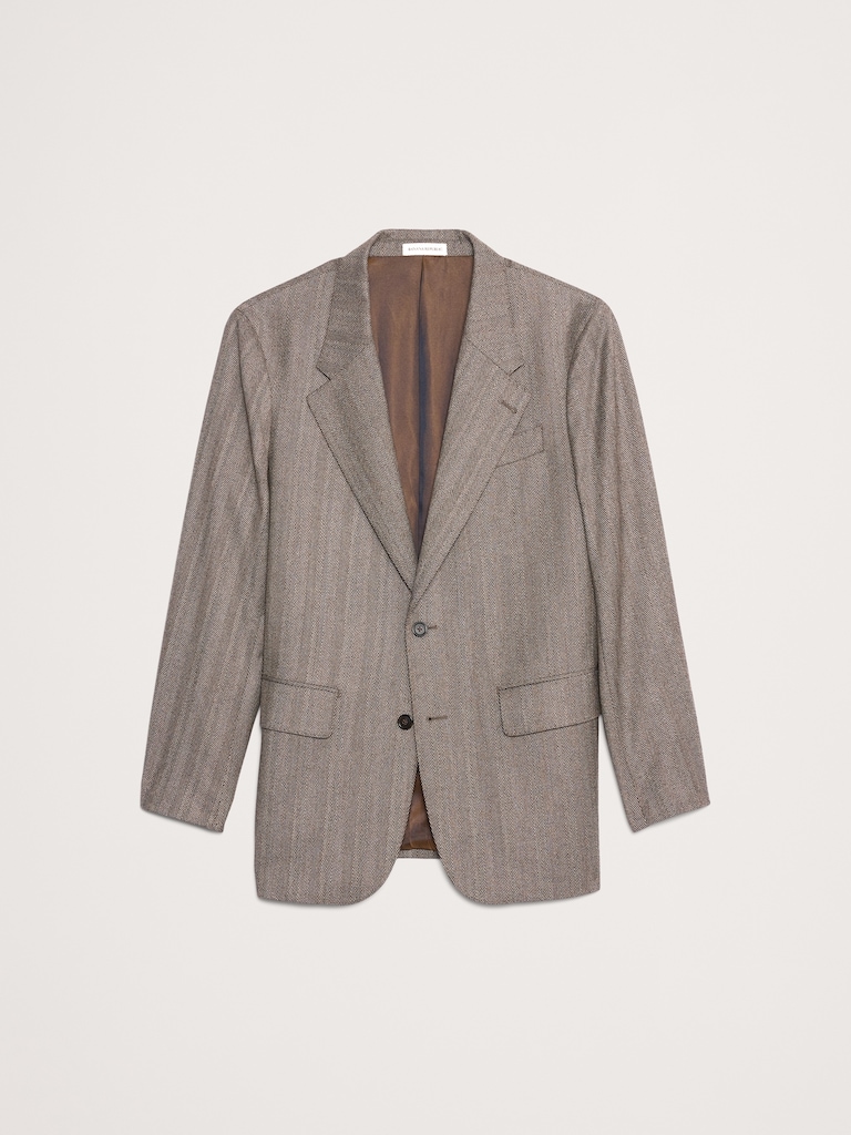 Relaxed Italian Herringbone Suit Jacket