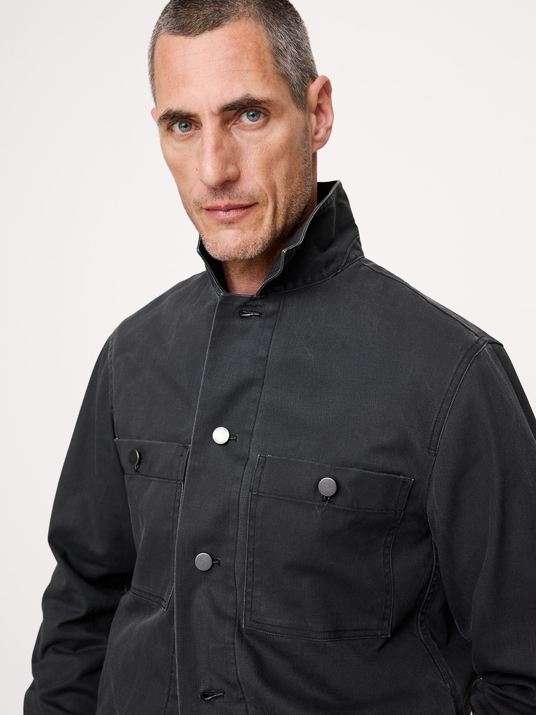 Coated Cotton Twill Overshirt