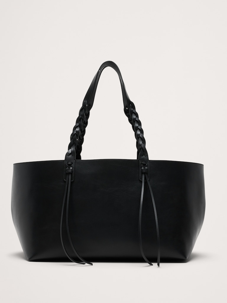 Large Leather East-West Tote