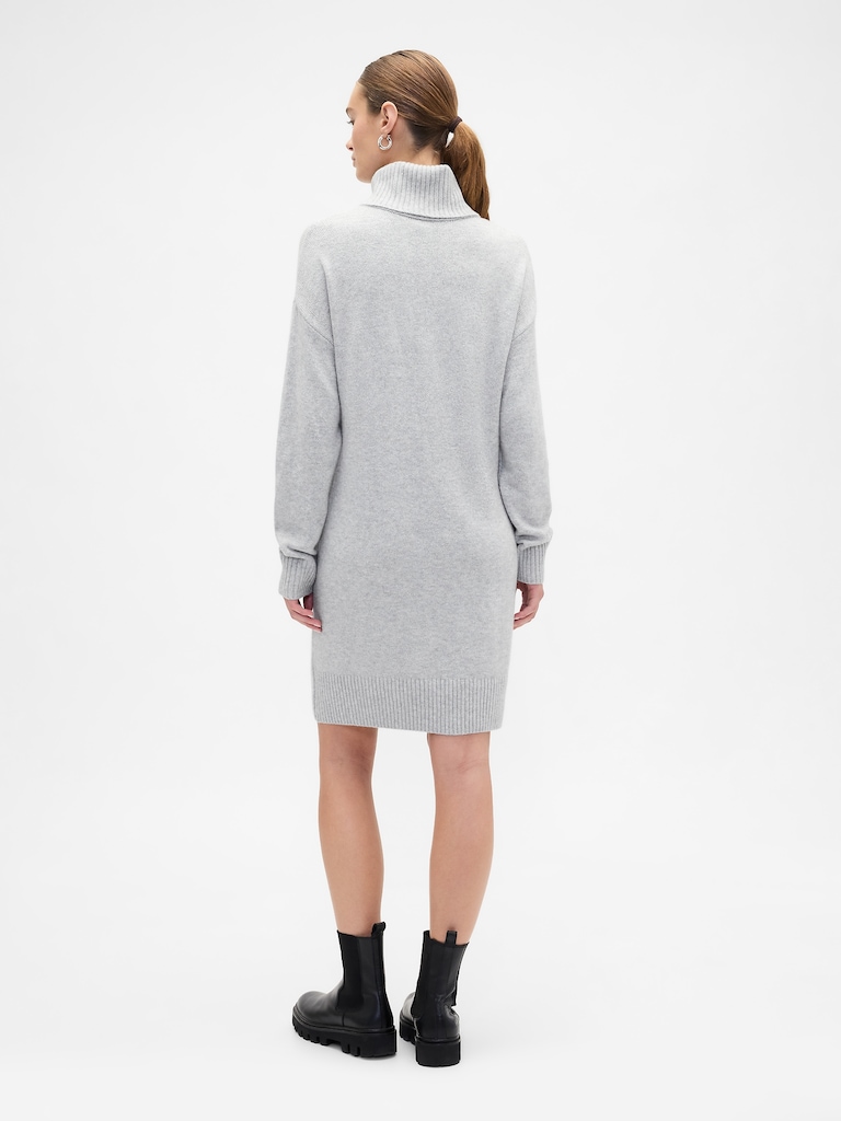 CashSoft Relaxed Turtleneck Sweater Mini Dress