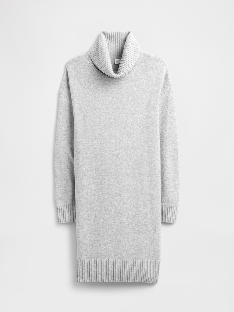 CashSoft Relaxed Turtleneck Sweater Mini Dress