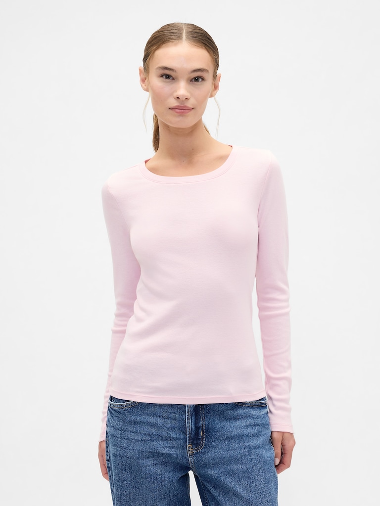 Modern Ribbed Crewneck T-Shirt