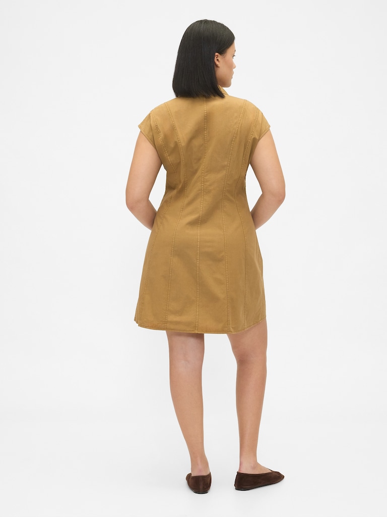 Poplin Seamed Shirtdress