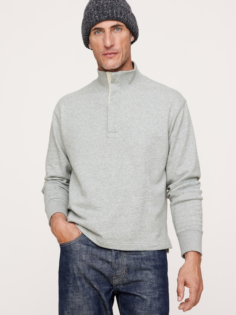 Terry Mock-Neck Sweatshirt