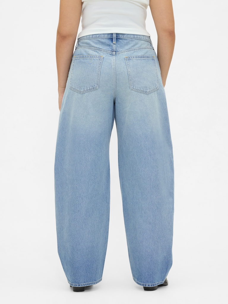 High Rise Baggy Barrel Jeans