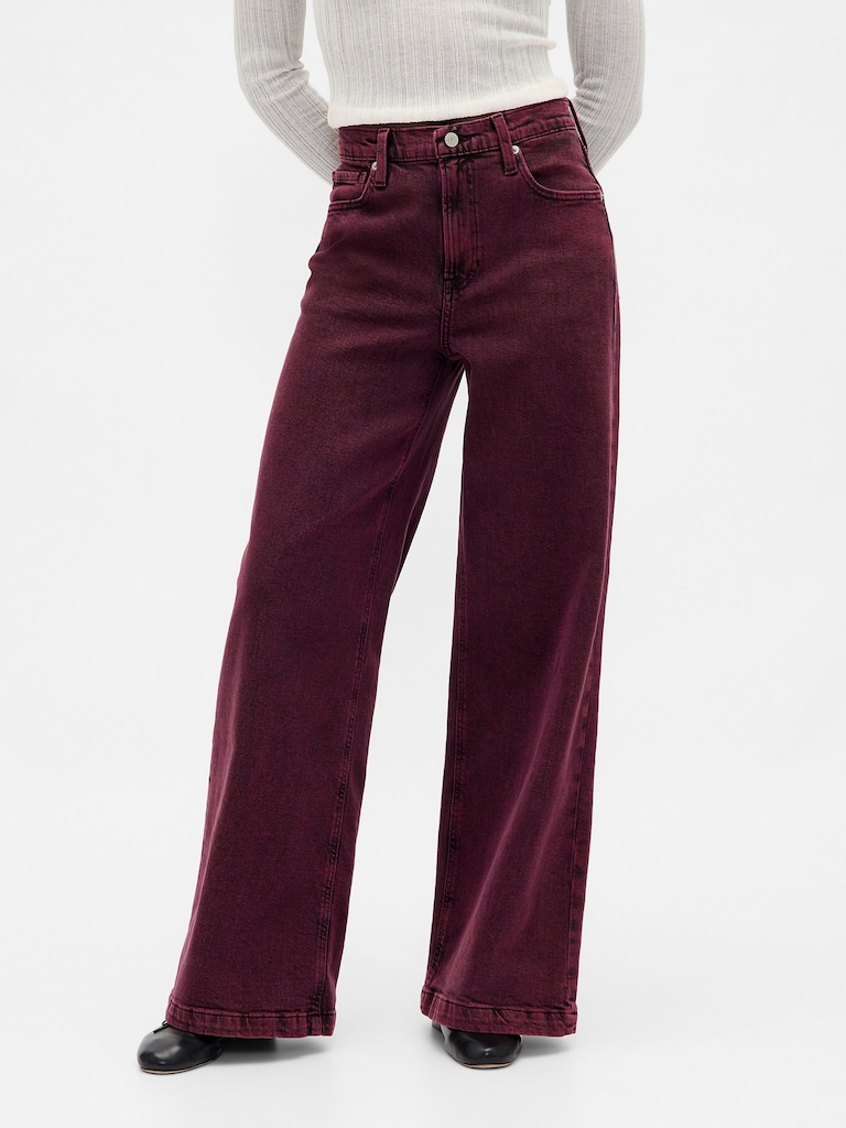 High Rise Stride Wide-Leg Jeans