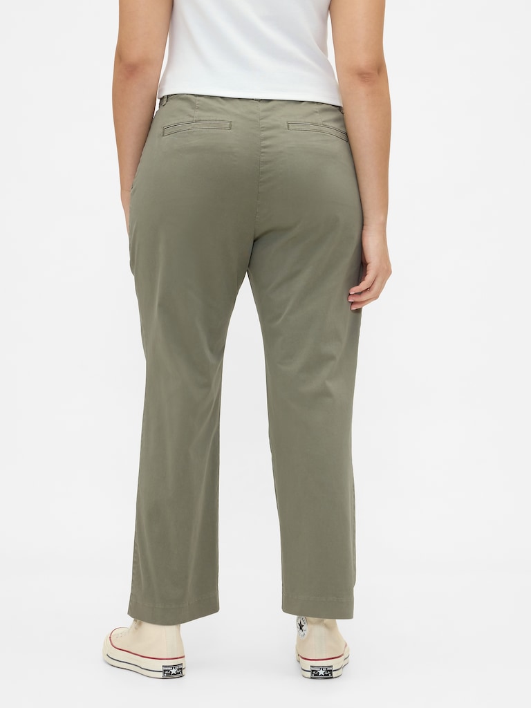 Mid Rise Straight Khakis