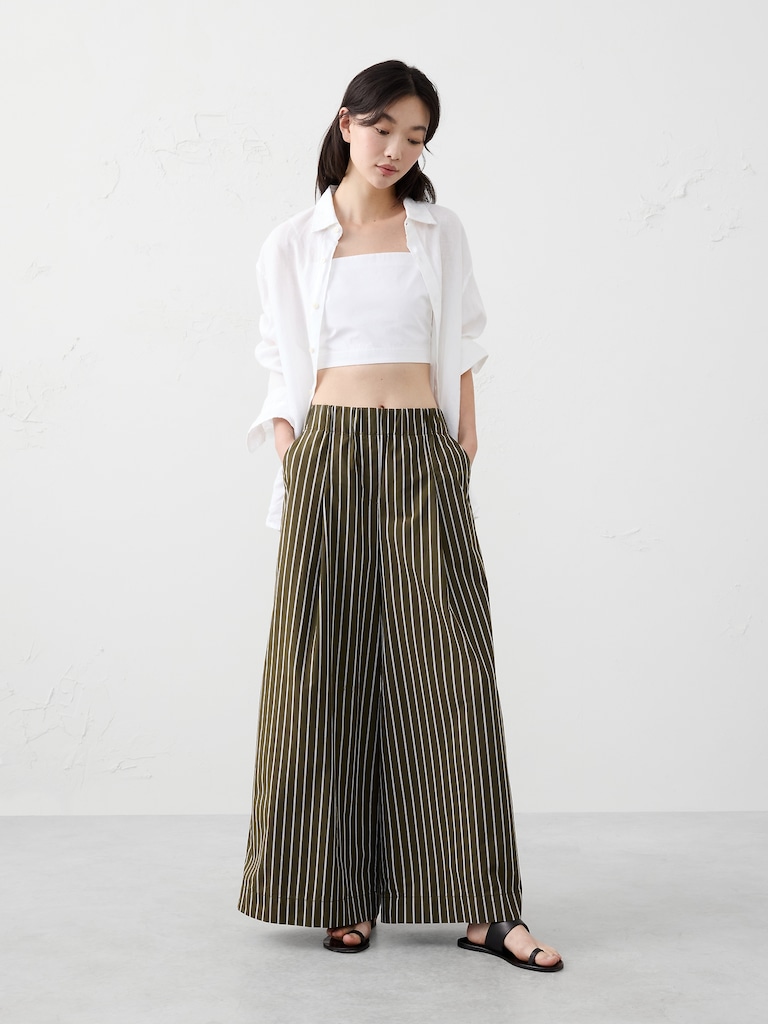 Mid-Rise Poplin Pull-On Pant