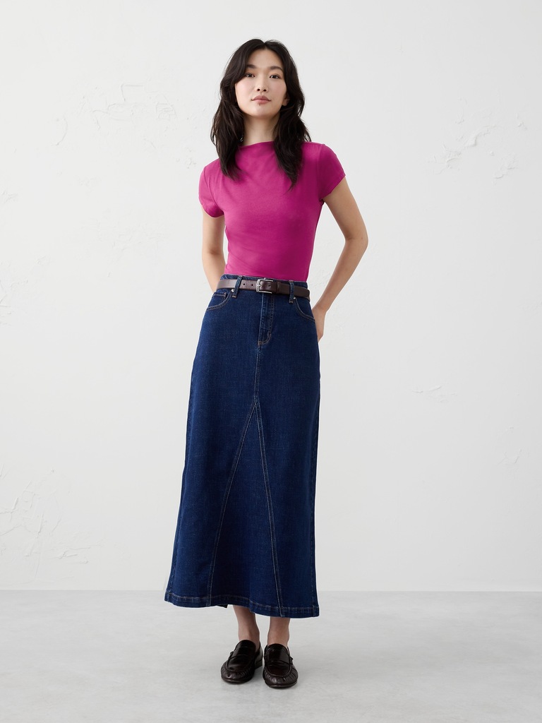 Soft Stretch Mock-Neck Top