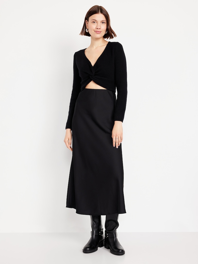 V-Neck Hardware One-Piece Swimsuit