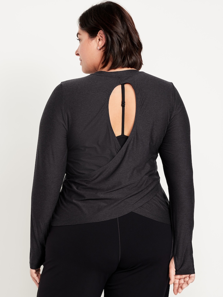 CloudMotion Keyhole Wrap Back Top