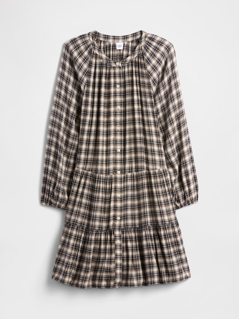 Relaxed Flannel Shirtdress
