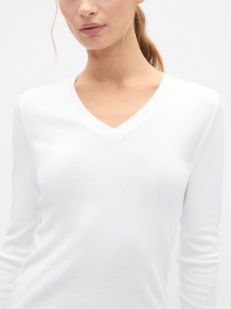 Modern Ribbed V-Neck T-Shirt