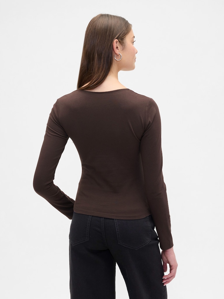 Stretch Jersey Scoopneck Top