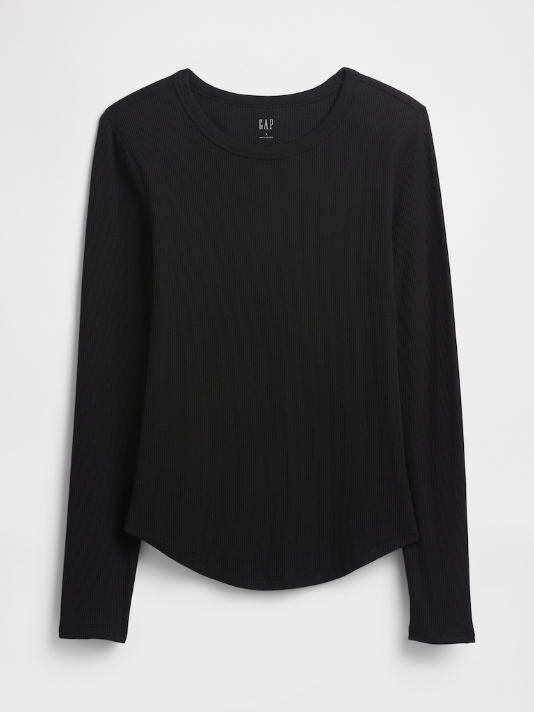 Waffle-Knit Crewneck T-Shirt