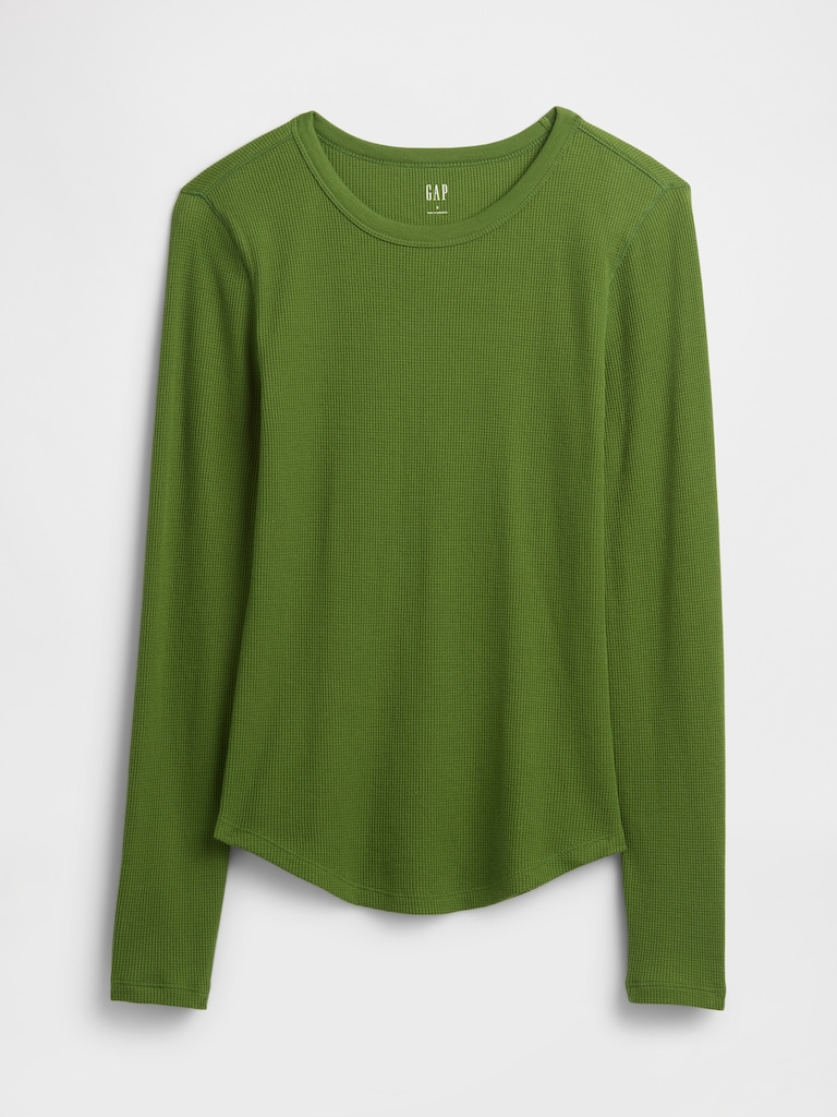 Waffle-Knit Crewneck T-Shirt