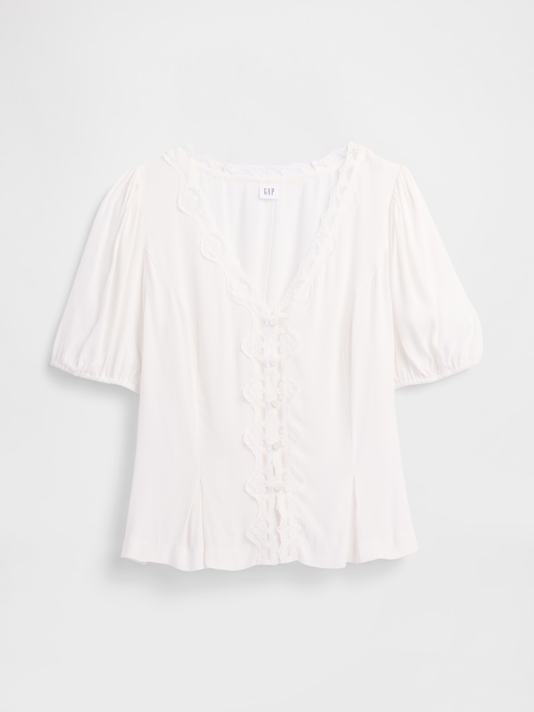 Crepe V-Neck Top