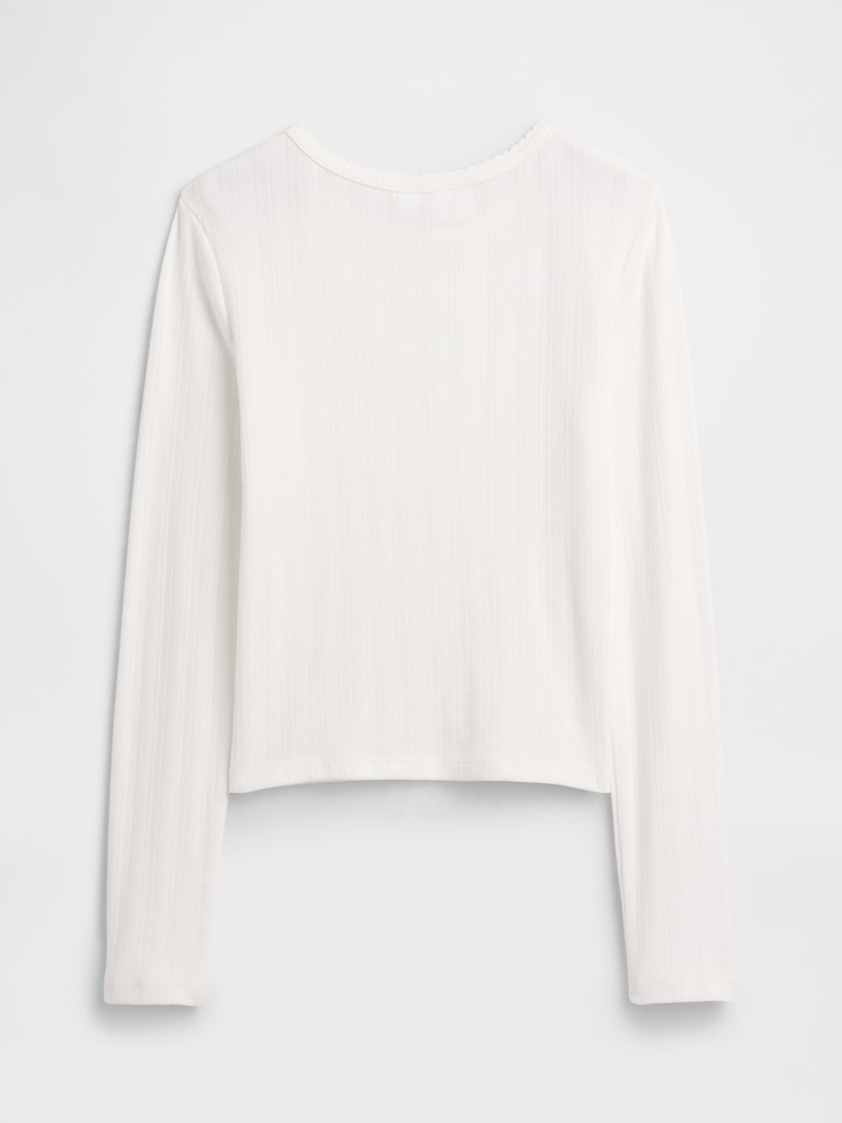 Kids Ribbed Pointelle T-Shirt