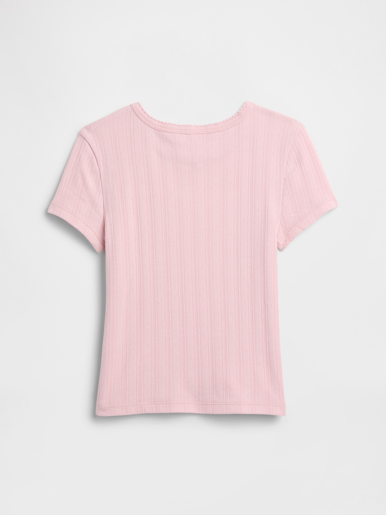 Kids Ribbed Pointelle T-Shirt