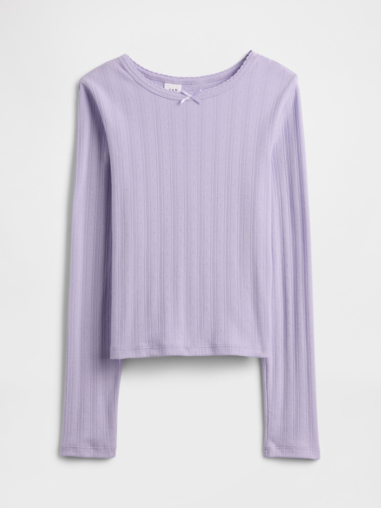 Kids Ribbed Pointelle T-Shirt