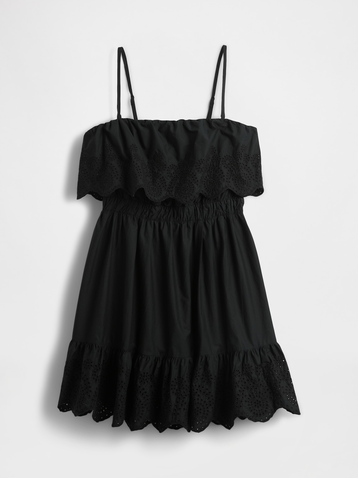 Eyelet Ruffle Mini Dress