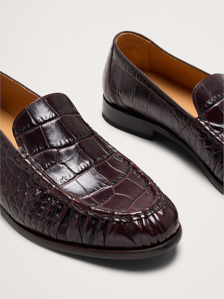 Leather Moc-Toe Loafer