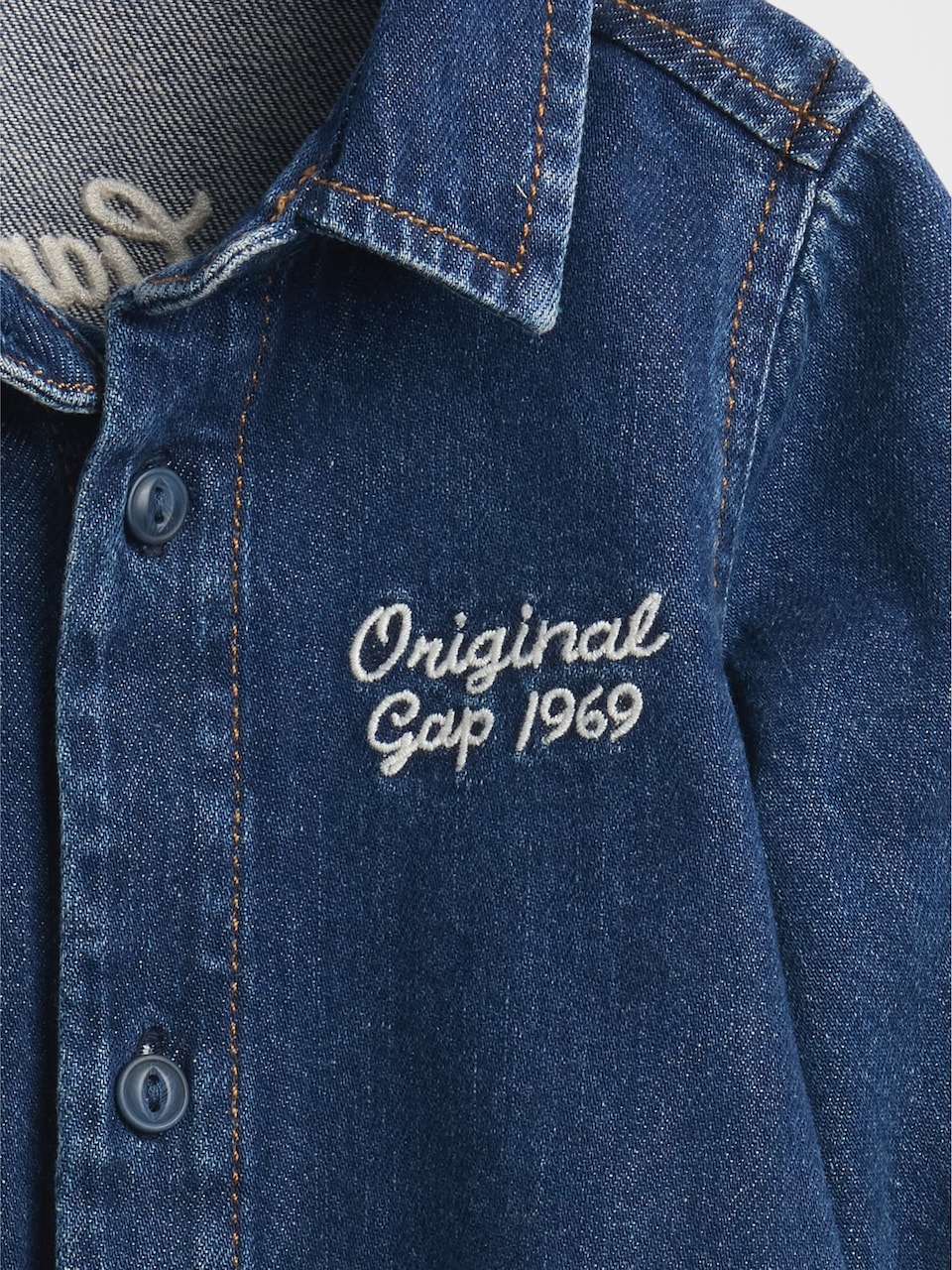 Baby Denim Bear Logo Coveralls