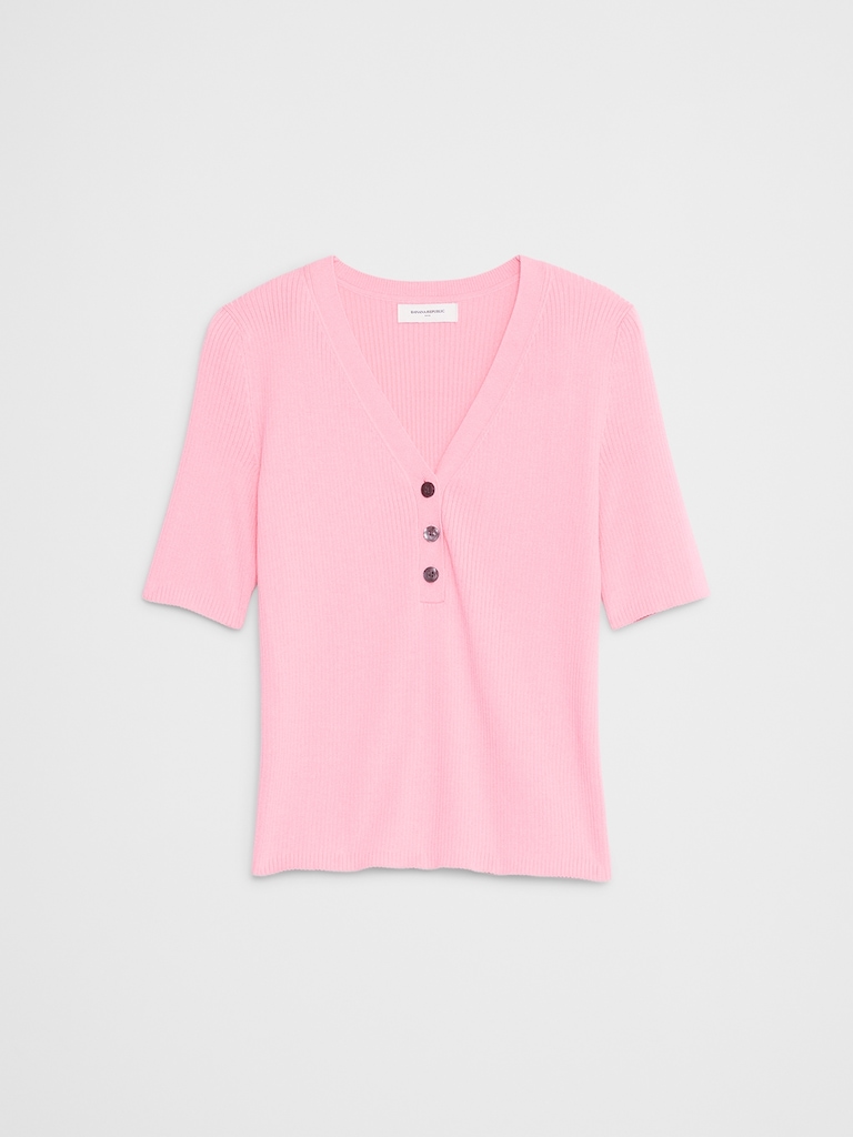 Ribbed Sweater Henley