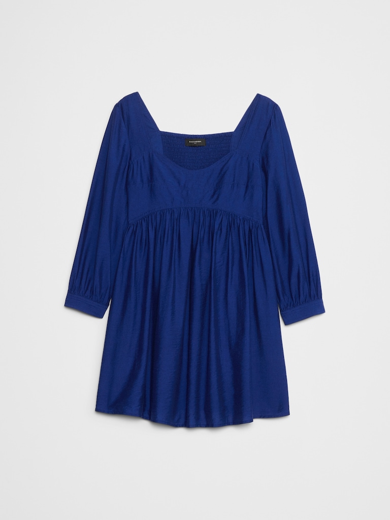 Gathered-Waist Mini Dress