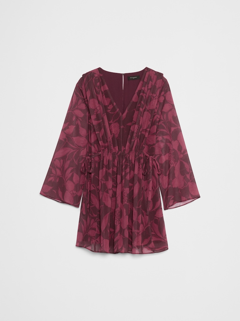 Chiffon Side-Tie Mini Dress